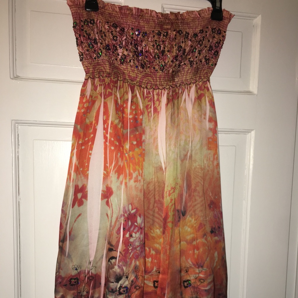Beach cover up or strapless dress
